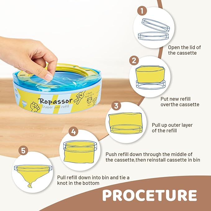 Diaper Pail Refill Bags for Genie Complete/Expressions & Munchkin Step Diaper Pail (1120count) 4 Packs, 7-Layer Odor-Absorbing, Disposable Diaper Poop Bags, Baby essentials