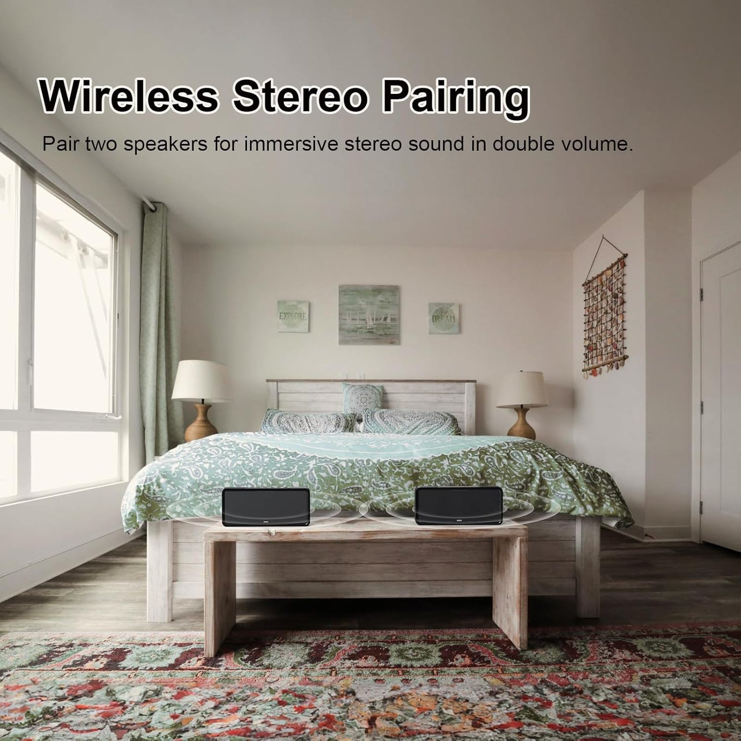 DOSS SoundBox XL Bluetooth Speaker with Subwoofer, 32W Loud Sound with Booming Bass, Dual DSP Technologies, 10H Playtime, USB-C, TWS, 2.1 Audio Channel for Home, Indoor and Office - Upgraded