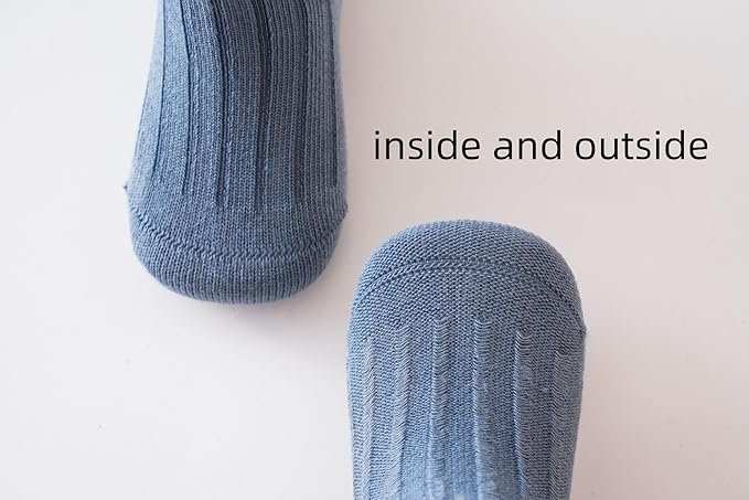 Baby Crew Socks,Grips Combed Cotton Socks Toddler Non-Skid for Girls,Boys Non Slip/Anti Skid 9-Pack