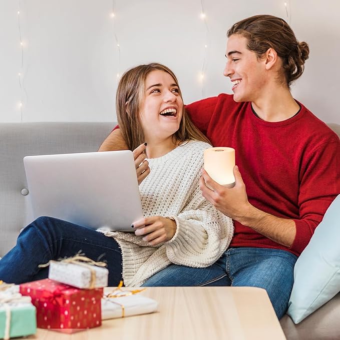 Touch Night Light for Baby Nursery, 3 Color Dimmable Night Light Battery Operated for Kids, Adult, Tap Nightlight Rechargeable, Cordless Small Lamp Portable for Bedroom, Bathroom, Nightstand, Hallway