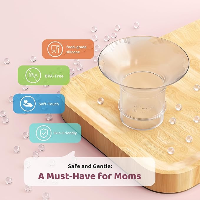 Flange Sizing Kit with 10PCS Flange Inserts 13/15/17/19/21mm, Nipple Measurement Tool, Silicone Flange Insert Kit for 24mm Flange/Shield Electric Breast Pumps, Breastfeeding Essentials Kit