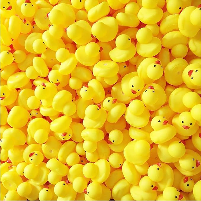 Kids Bath Duck Toys 50 PCS Mini Rubber Ducks Squeak and Float Duckies Baby Shower Toy Party Decoration for Toddlers Boys Girls (1.6’’)