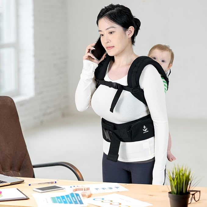 All-Season Ergonomic Baby Carrier, Breathable Baby Carrier Newborn to Toddler (8-33lbs), Toddler Carrier, Infant Carrier with Temperature Control Panel Design (Olive Black)