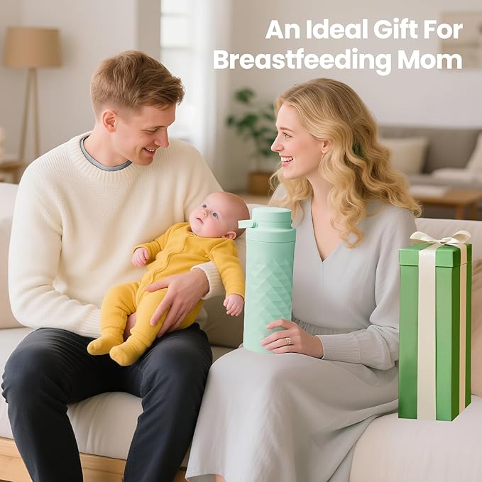 Mosthink 22oz Breast Milk Cooler Bottle, 360°Cooling Keeps Milk 24 Hours Fresh Portable Breastmilk Chiller with 2pcs Baby Storage Bottle for Travel & Outdoor Use, Breastfeeding Essentials