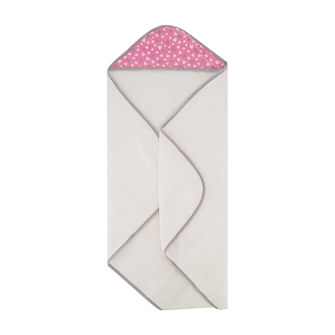 Cudlie Buttons & Stitches Baby Girl 3 Pack Rolled/Carded Hooded Towels in Blooming Elephant Print, GS71729