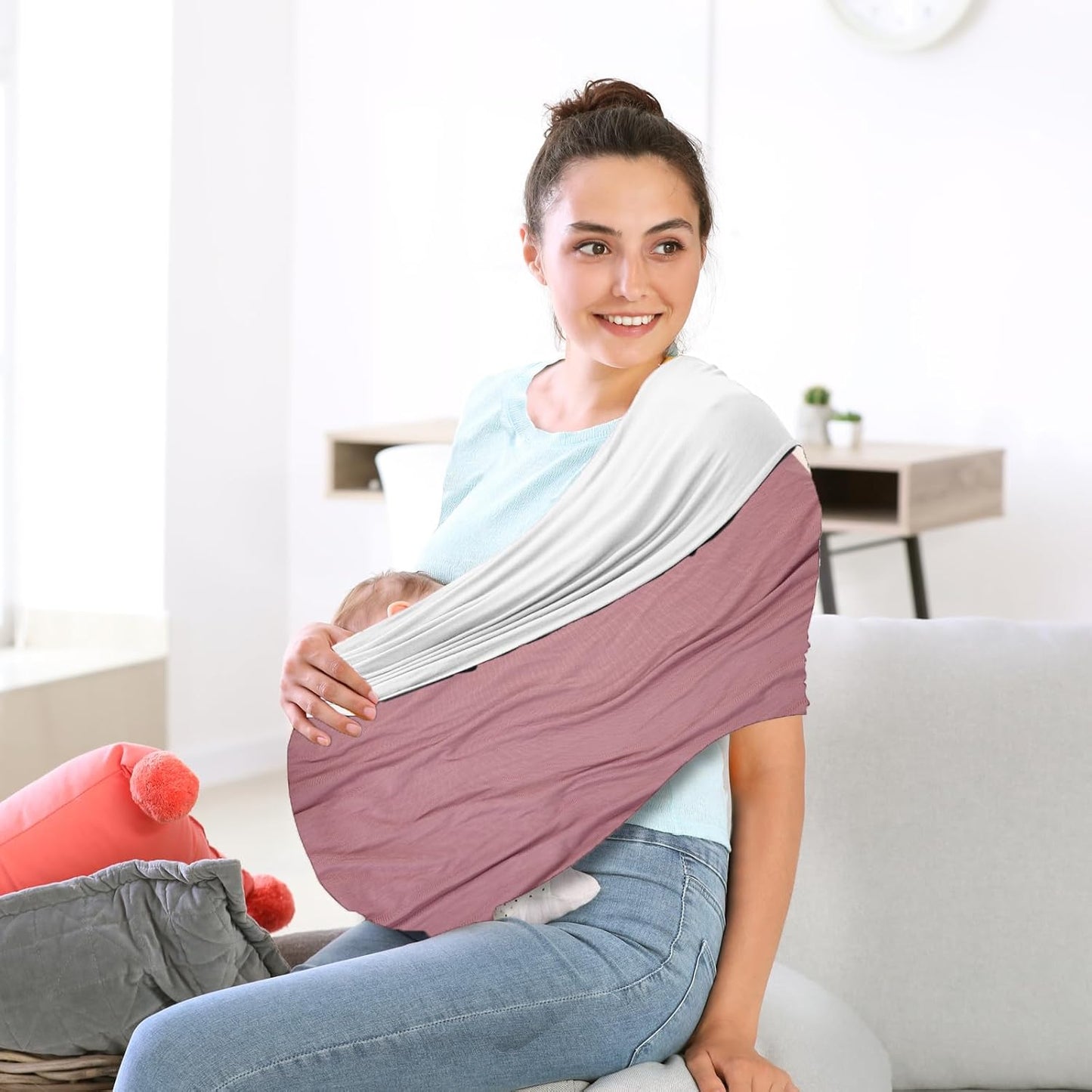 TKKOK Baby Wrap Carrier, Unisex Baby Carrier, Lightweight & Ultra Soft, Easy to Wear Baby Wrap, Perfect for Newborn Toddlers