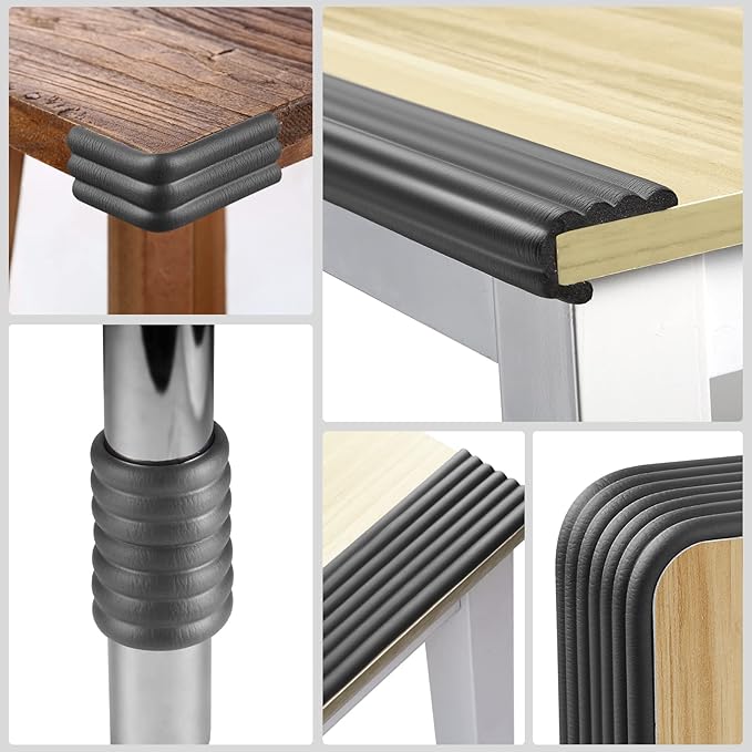 Baby Proofing Edge Protector 6.6 feet with 3M Strong Adhesive Pre-Taped, Baby Proof Padding Extra Wide Edge Safety Guards for Sharp Edges, Table, Desk- Black