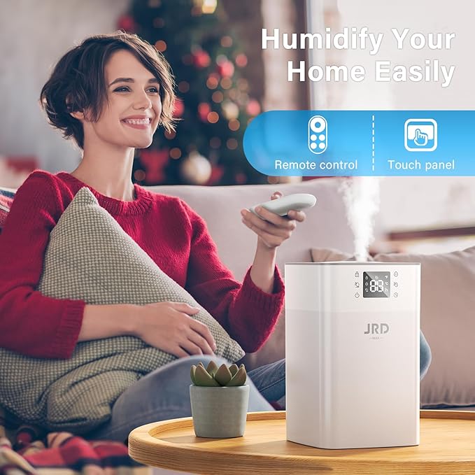 JRD 4L Humidifiers for Bedroom, Cool Mist Humidifier for Large Room, 40H Runtime, 360° Nozzle, Night Light for home