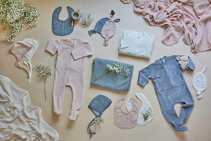 Ely's & Co. Cotton Muslin Swaddle Blanket with Scallop Trim, 1-Pack for Baby Boy or Girl— 100% Cotton Muslin Extra-Large Swaddle Blankets (47” x 47”) Ivory