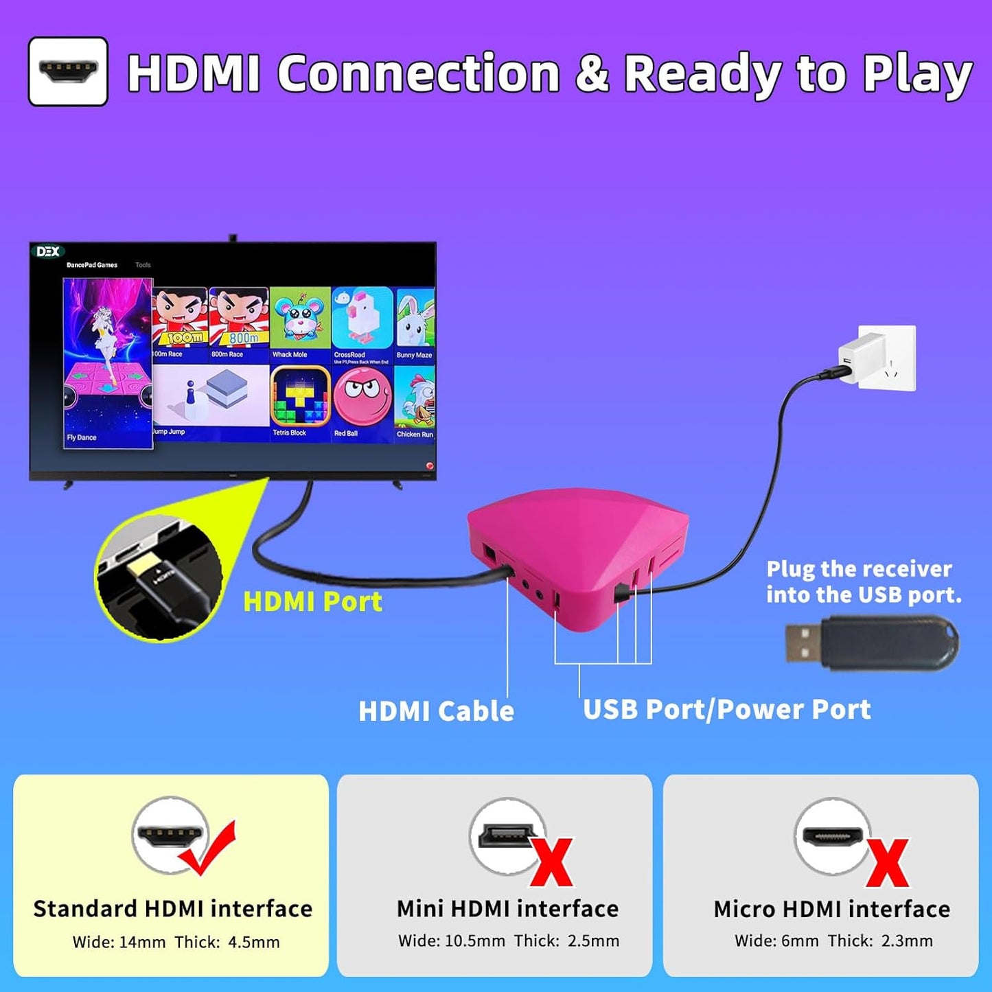 TV Dance Mat Games - Wireless Music Electronic Dance Mat Fun Dance Fitness Games for Kids, Christmas and Boys and Girls Birthday Gift Ideas, Silver Gray