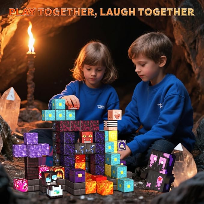 160 PCS Magnetic Blocks Building Toys, 3D Magnetic Building Blocks Set, STEM Educational Sensory Magnet Blocks Construction Set for Kids Ages 3+, Creative Building Toys, Christmas Birthday Gifts