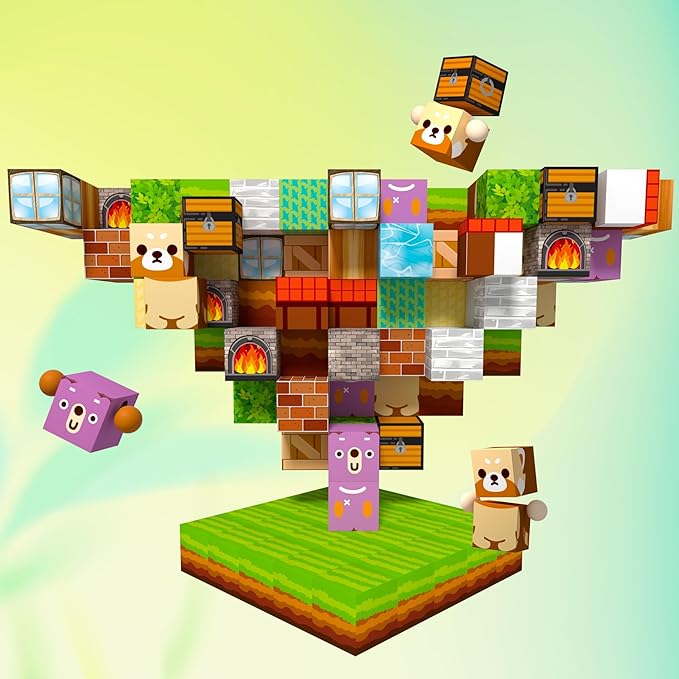 150Pcs Magnetic Building Blocks-Magnetic Cubes Green Forest Set Creative Magnet Toys Blocks Stacking for Kids STEM Preschool Educational Gifts for Toddler Ages 4-8 Boys and Girls