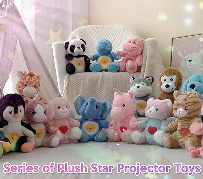 Cuteoy Plush Panda Star Projector Musical Adjustable Singing Night Light Stuffed Animals Glowing Plushies Toy Gifts for Kids Birthday Easter Christmas,12''