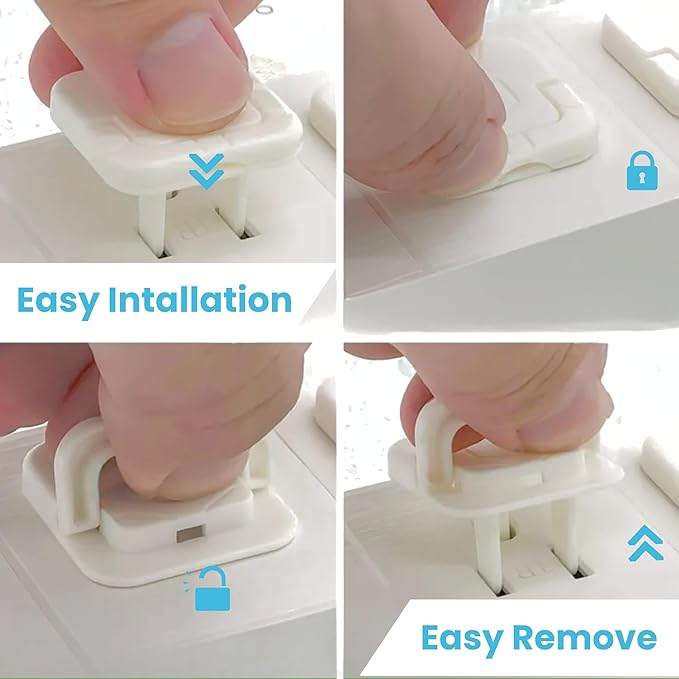 30 Pack Outlet Covers Baby Proofing with Pull Handle- Plug Covers Baby Proofing- White Baby Proof Outlet Covers 3 Prong Child Proof Outlet Cover- Shock Prevent Plug Protectors Baby Proof Plug Covers