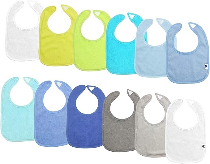 SPINFOX Waterproof Baby Bibs for Girls, Boy, Unisex Drool Bib Cotton Solid Knit Infant Feeding Bibs