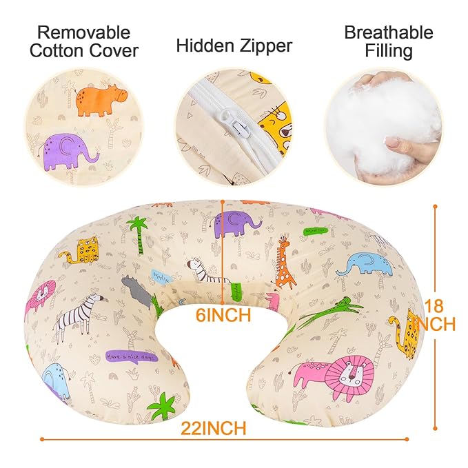 Baby Nursing Pillow for Breastfeeding, Adjustable Breast Feeding Pillow for Bottle Feeding, Breastfeeding Essentials for Mom and Baby Healthier Nursing, Bobby Pillow for Newborn,Removable Cotton Cover