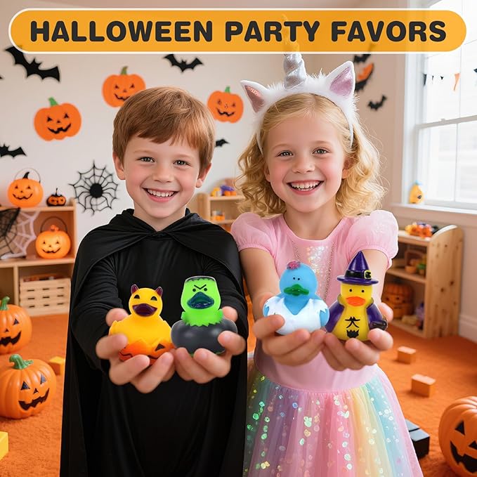 Halloween Ducks for Jeeps - 36Pcs Bulk Halloween Rubber Ducks Set for Ducking Fun, Spooky Bath/Pool Toys, Trick or Treat Party Favors, Halloween Decorations & Gifts (Non-Toxic Rubber)