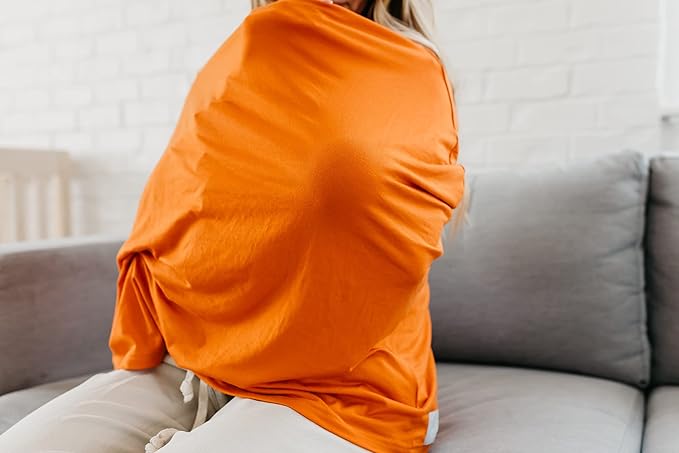 Baby Car Seat Cover Canopy and Nursing Cover Multi-Use Stretchy 5 in 1 Gift "Blaze" by Copper Pearl