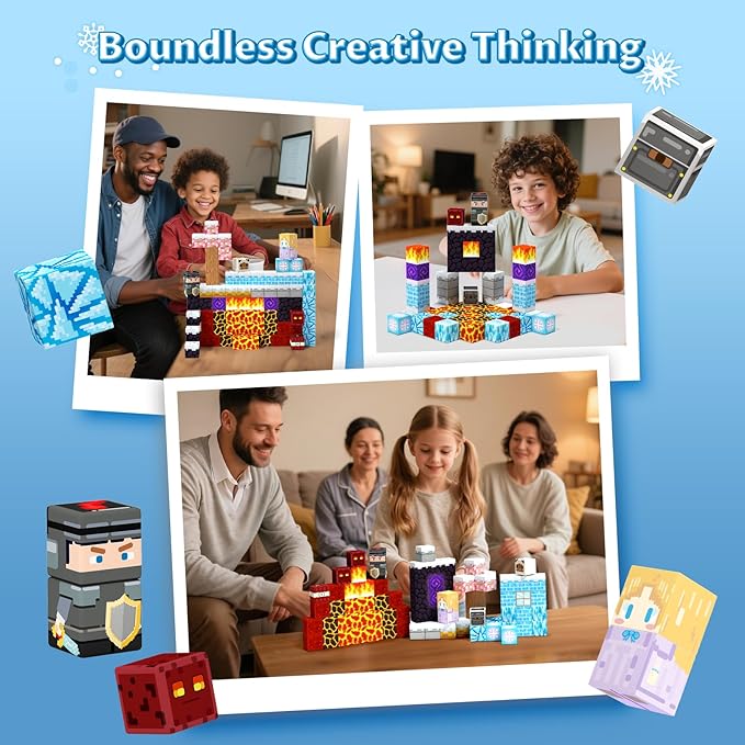 Magnetic Blocks, Magnetic Tiles Building Blocks, Magnet Cubes Kids Toys, Classroom Sensory Toys for 3-5 4-6 5-7 6-8 Year Old Boys Girls,Outdoor Travel Christmas Birthday Gifts for Children