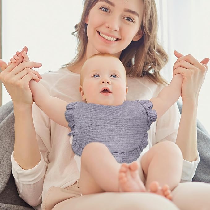 Baby Drool Bibs for Unisex Girls Boys 12 Pack Baby Muslin Bibs for Drooling and Teething