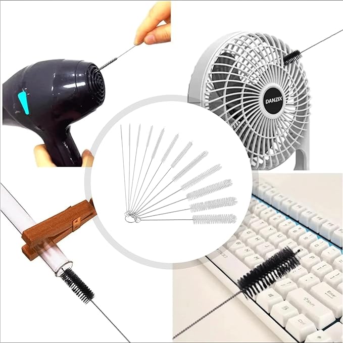 24PCS Long Straw Cleaner Brushes, 12 Sizes Nylon Pipe Tube Cleaner, Tube Cleaning Brush Set for Small Spaces, Sippy Cups, Water Bottle, Metal and Plastic Drinking Straw Cleaning