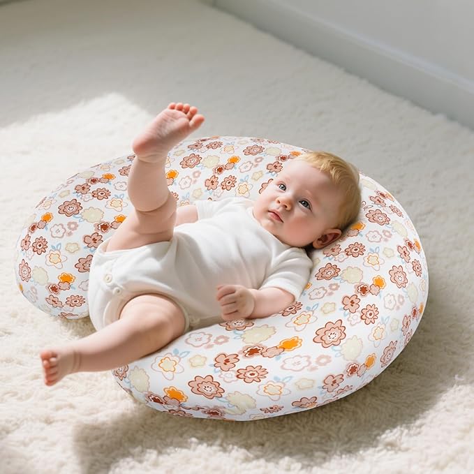 Baby Nursing Pillow for Breastfeeding, Adjustable Breast Feeding Pillow for Bottle Feeding, Ergonomic Support for Mom and Baby Healthier Nursing, for Newborn (Cartoon Flower)