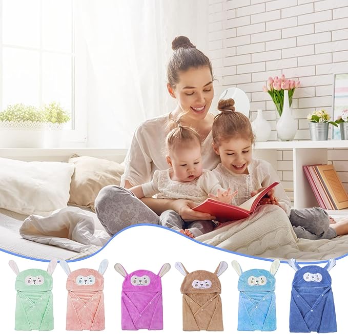 Visen Premium Hooded Towel for Kids,-28×55 INCH Large Size Kids Bath Towel,Ultra Soft Hooded Towel Wrap for Boys Girls, Highly Absorbent Bathrobe Blanket Gifts for Toddlers Shower (Purple)