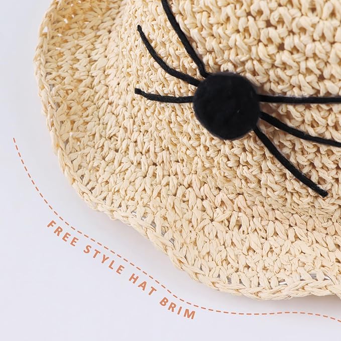 Baby Girl Straw Hat Outdoor Baby Sun Protection Hats Summer Bowknot Beach Cap for Infant Toddler Girls