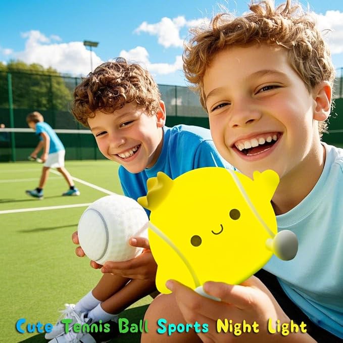DREAMING MY DREAM Tennis Night Light,LED Squishy Novelty Night Lamp,2 Levels Dimmable Nursery Bedroom Nightlight for Kids, Rechargeable Touch Lamp Decor,Baby Boys Girls Gifts