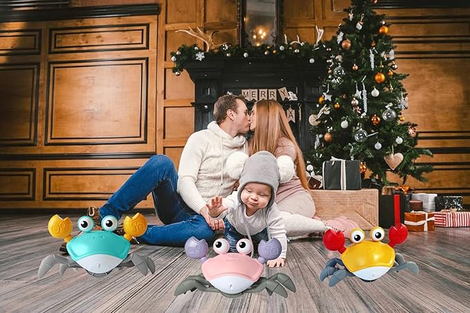 Crawling Crab Baby Toy Fantastic Creatures Toys Infant Sensory Tummy time Toys 3 4 5 6 7 8 9 10 11 12 Babies boy Girl Learning Crawl 3-6 6-12 Walking Toddler Gifts for 36 Months Old (Pink)