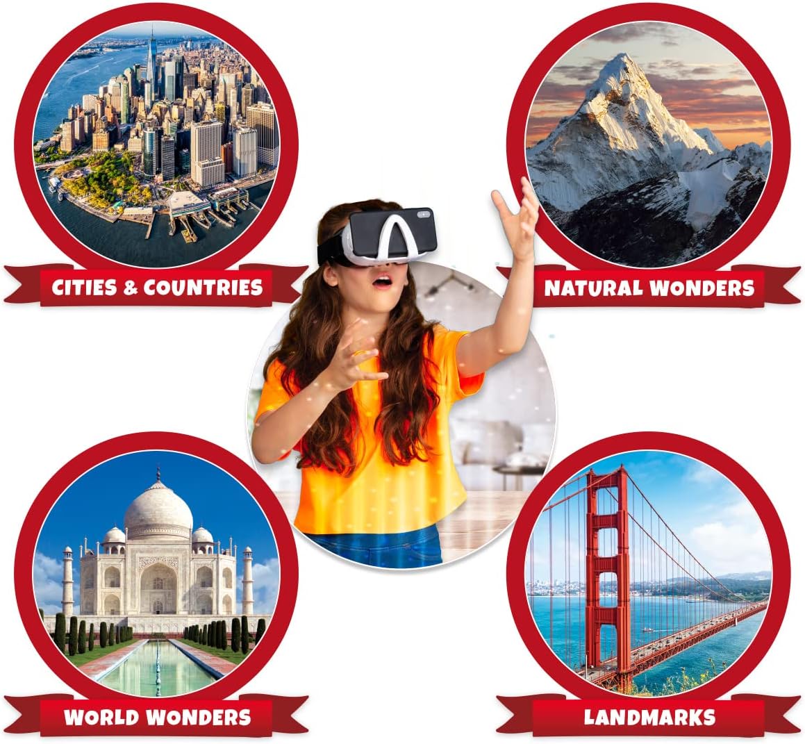 Virtual Reality World Atlas Gift Box - Illustrated Interactive VR Atlas and STEM Learning Activity Set - for Ages 8 and Up