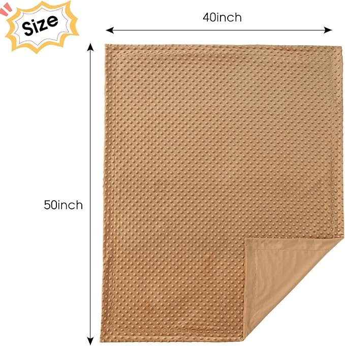 david's kids Micro Fleece Minky Baby Blanket for Boys Girls Neutral with Double Layer and Soothing Raised Dots, 40x50 Inches Breathable and Soft Lightweight Receiving Blanket for Newborns, Biscuit