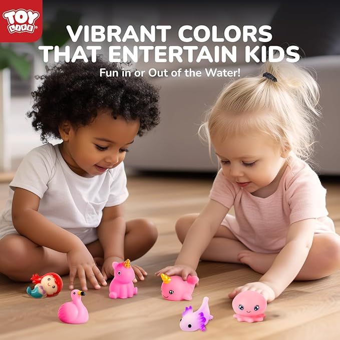 TOY Life 6 PC Mermaid Light Up Bath Toy for Kids, No Hole Glow Bath Toys for Kids Ages 4-8, Baby Toddler Bath-Time Gifts for Easter, Halloween, Christmas, Ideal for Shower, Bathtub, Swimming Pool