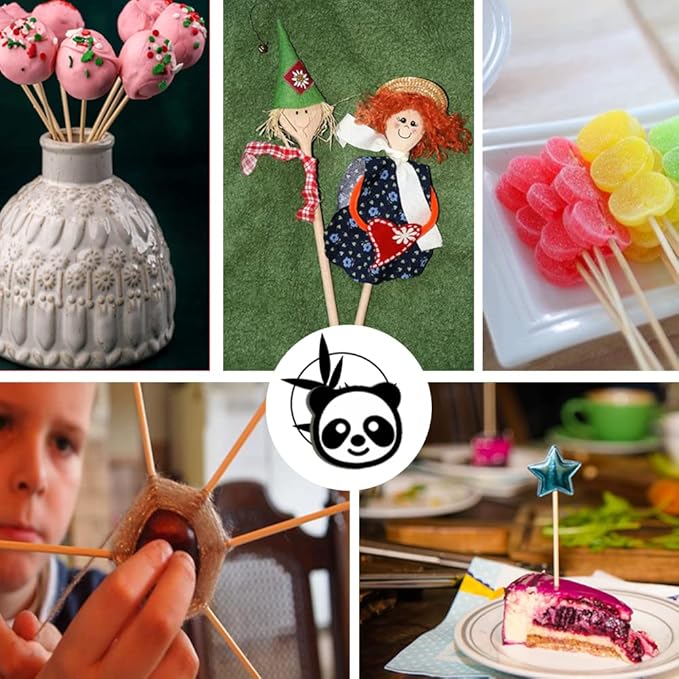 1/8 x 6 Inch 200 PCS Dowel Rods Wood Sticks Wooden Dowel Rods - Unfinished Bamboo Sticks - for Crafts and DIYers