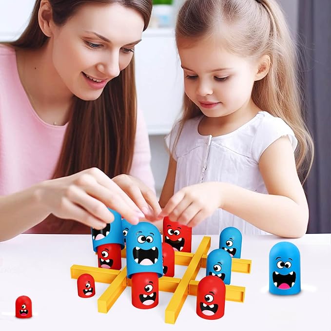Tic Tac Toe Game: Kids’ Board Game Nesting Tic Tac Toe Strategic Board Game for Kids and Adults, Strategy Head to Head Games Boosts Logical Thinking Suitable Party Family Tabletop Games
