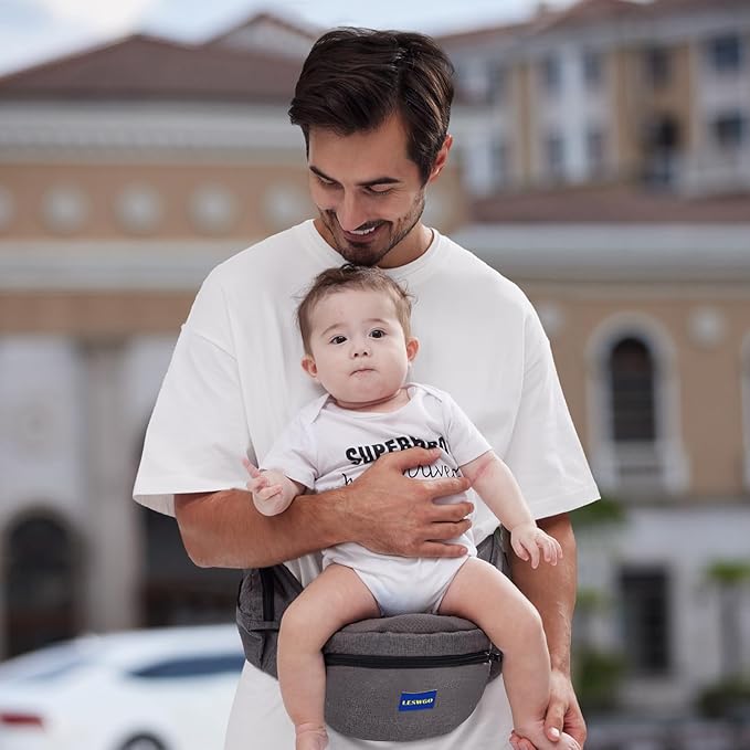 Baby Hip Carrier,Ergonomic,Baby Carrier with Hip Seat,Adjustable Waistband with Multiple Pockets,Infant Carrier for Newborns & Toddlers(Gray)