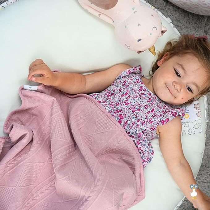 GooseWaddle Luxury Knit Baby Blanket (30”x40”), Premium Comfort from Ultra Soft Fabric That Get Softer with Use, Perfect for Any Infant Nursery, Boy or Girl, Machine Washable (Rose)