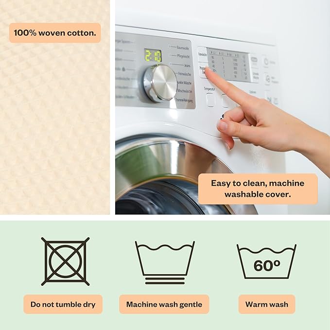 My Brest Friend Super Deluxe Nursing Pillow-Enhanced Comfort & Ergonomic Breastfeeding Pillow for Ultimate Support For Mom & Baby-Adjustable and with Handy Side Pocket,100%Woven Cotton Oatmeal Waffle