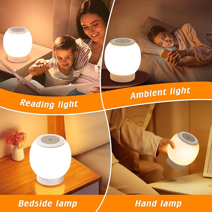 Baby Night Light, Nursery Night Lamp for Breastfeeding, Touch Night Lamp, Eye Caring, 3 color temperatures Stepless Dimming, Rechargeable Baby Night Light for Kids,8000mAh ultra large battery capacity