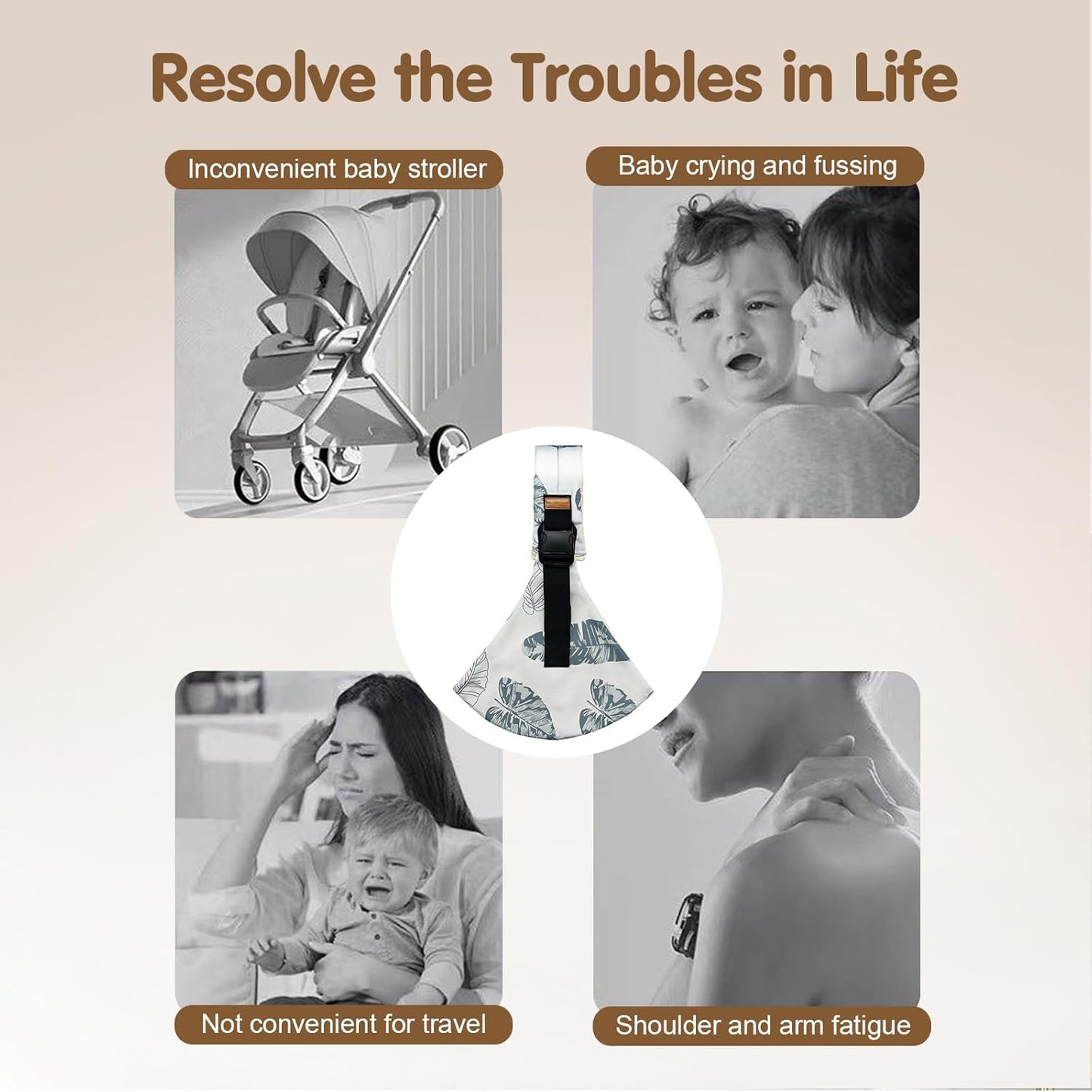 Baby Sling Carrier,Toddler Carrier, 2025 New Baby Sling,Portable and Lightweight Sling,Non-Slip Hip Seat Carrying 10-30lbs(Leaf)