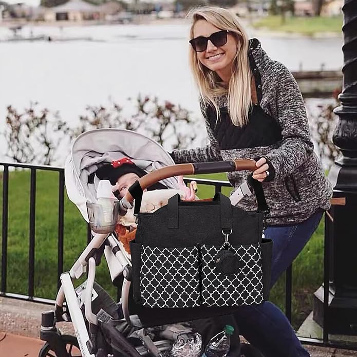 Lmbabter Diaper Bag Tote with Changing Station Upgrade Multi-Function Baby Bag with Adjustable Shoulder Strap