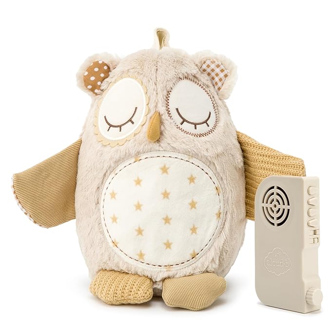 Cloud b Sound Machine with White Noise Soothing Sounds | Cuddly Stuffed Animal | Adjustable Settings and Auto-Shutoff | Nighty Night Owl™ Smart Sensor