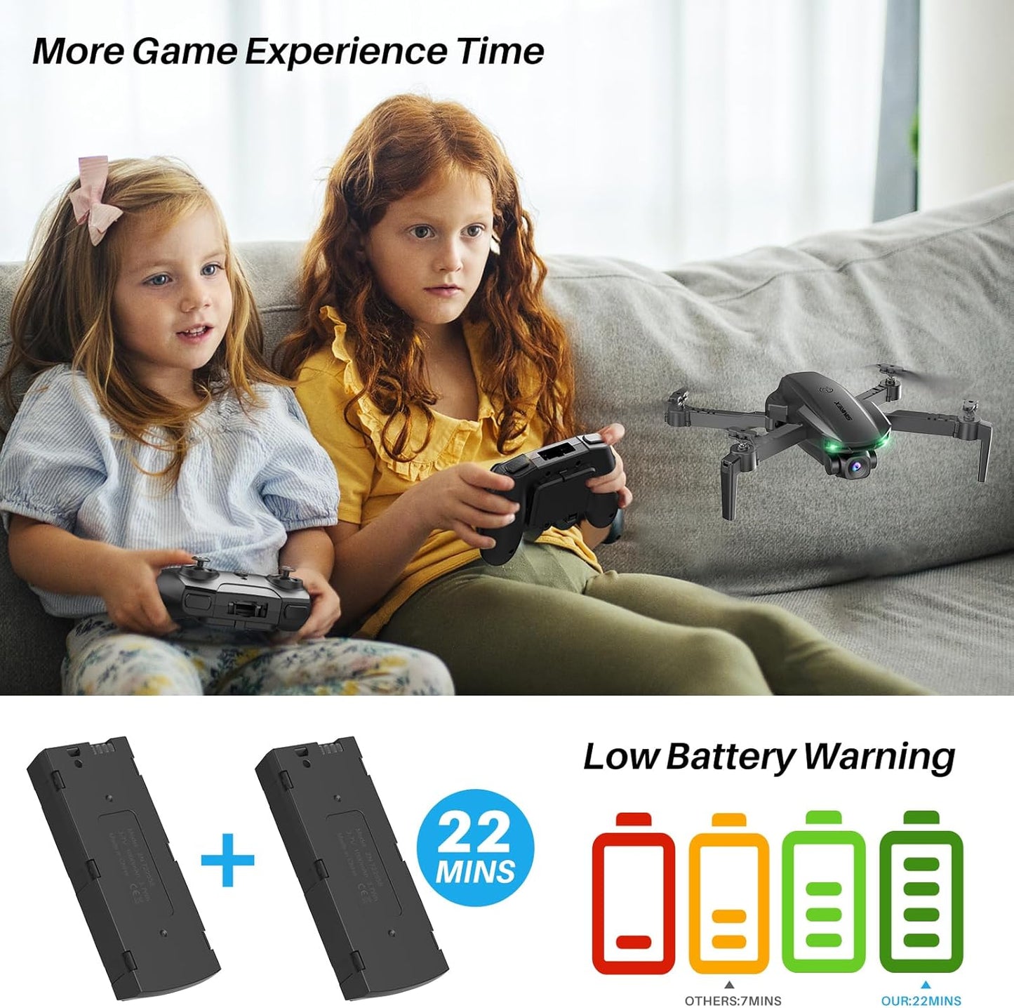 Drone With Camera 1080P for Kids And Adults, RC Quadcopter with Altitude Hold, Mini Drone With One Key Start, Waypoint Fly, Headless Mode, 3D Flip, 3 Speeds, Remote Control Drone for Beginners