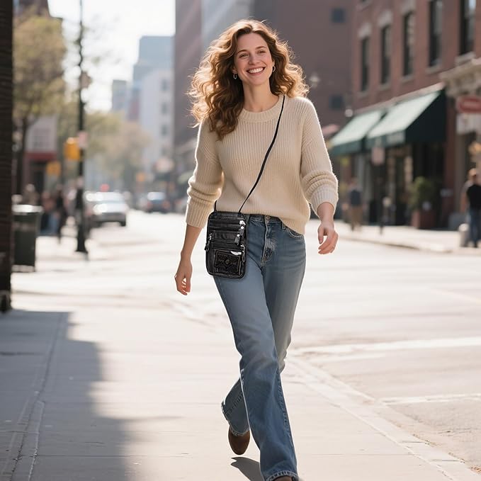 Neck Wallet - Rfid Wallet Women - passport holder for travel - Travel Wallet Passport Holder For Travel Women - 10.3x6.8inch (Black)