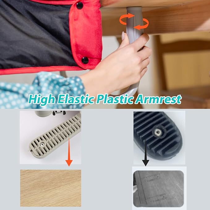 Hook On High Chair, Fast Table Clip-on High Chair, Fold-Flat Storage, Portable Baby Feeding Seat with Dining Tray for Travel Outside