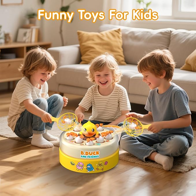 BDUCK+ Baby Board Games for Kids, Toddler Toys Bounce and Catch Duck Games for Kids 4-8, 1-2 Players Interactive Toy for Boys Girls, Christmas Halloween Party Birthday Gifts for Age 3 & Up