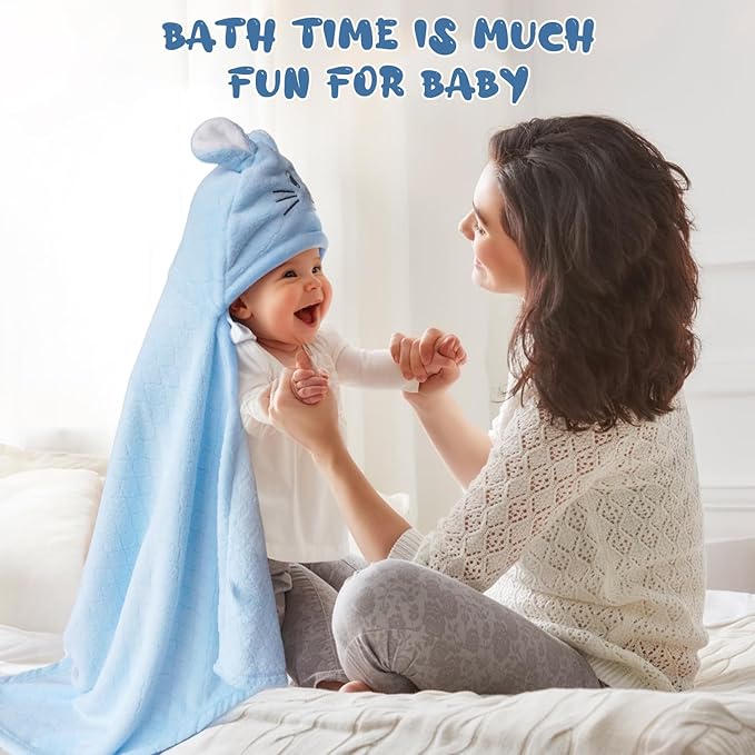 Toddler Bath Towel Hooded Kids Towels Bath Toddler Towels for Boy Girl 0-5 Years, 2-Pack Soft & Absorbent Kids Hooded Bath Towels for Toddlers 1-3, Baby Bath Towels with Hood Large 50'' x 32'' Thick