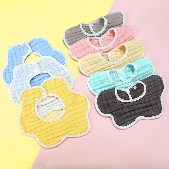 Accmor Muslin Baby Drool Bibs 6 Pack Baby Bandana Drool Bibs Soft Cotton Baby Bandana Bibs for Teething Drooling