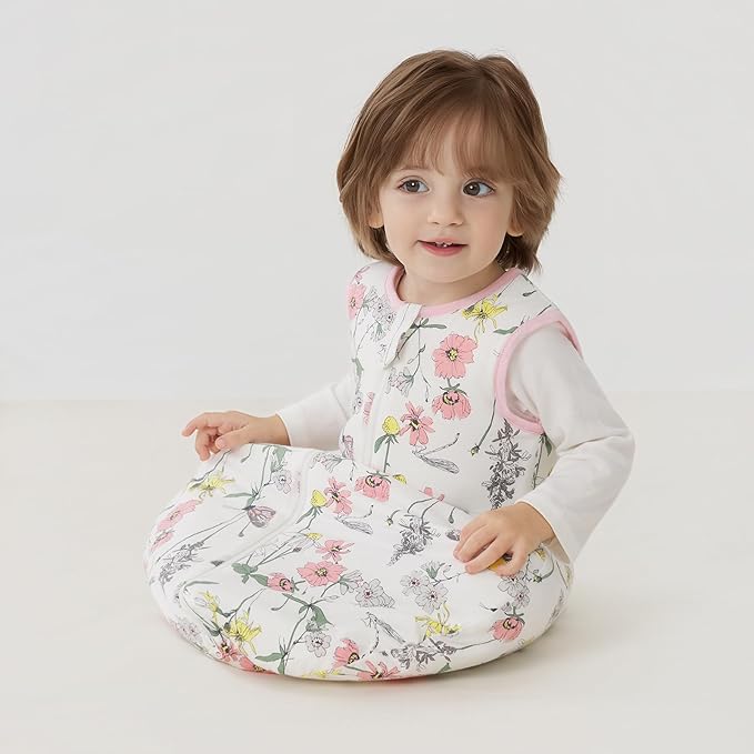 Duomiaomiao 2.5 TOG Baby Sleep Sack 100% Cotton Winter Baby Wearable Blanket, Warm Quilted Comfy Toddler Sleeping Sack