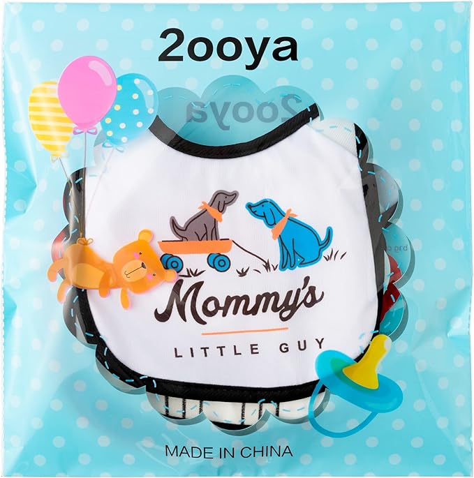 7Pcs Cotton Waterproof Baby Bibs Hook Loop Closure Newborn Bib Keepsake Baby Gift for Drooling Feeding Eating
